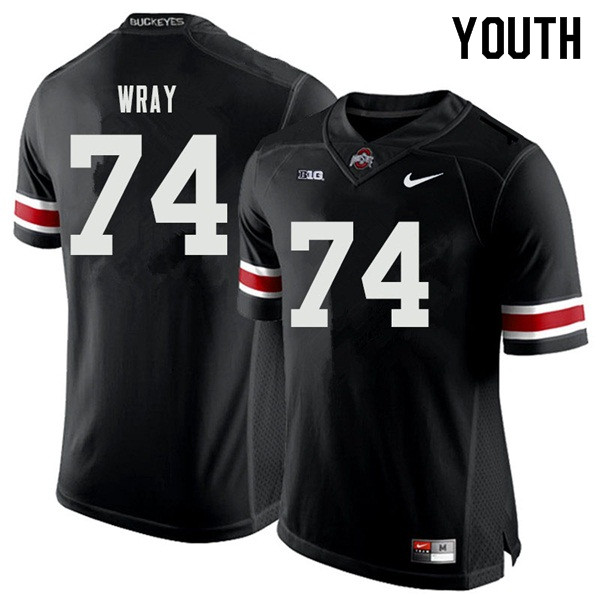 Ohio State Buckeyes Max Wray Youth #74 Black Authentic Stitched College Football Jersey
